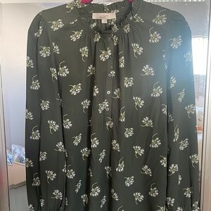 Loft green long sleeve blouse